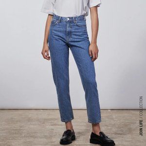 Zara Mom Fit Jeans - 6, Mid-Blue
